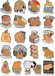 [Ferraycle] 20 Pcs Cute Enamel Brooch Pins Enamel Pin Kawaii Backpack Brooch for Women Men DIY Badges Clothing Jacket Bag Presents, Metal, no gemstone