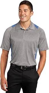 [SPORT-TEK] Heather Colorblock Contender™ Polo. ST665 Vintage Heather/ Carolina