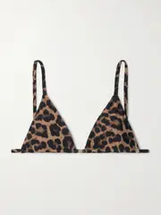 [Anine Bing] Anine Bing - Bellamy Leopard-print Recycled Bikini Top - Leopard print - large large Animal print