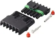 Xiaojiang Store 1 Set 1 2 3 4 6 Pin Way GM Automotive Female Male Weather Pack Electrical Socket Automobile Connectors (Color : 1 Set of 6P, Size : 1 Set)