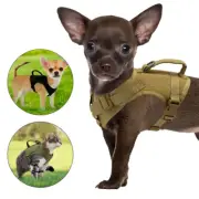 Tactical Cat Puppy Small Dog Harness Working Molle Vest Soft Handle Adjustable