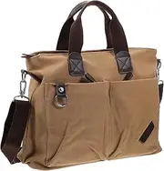 [LALADEFIEE] Djustable Shoulder Strap Men's Cross Bag Canvas Handbag Zipper Fashionable Tote Bag for