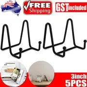 5PCS 3"Plate Display Stand Picture Easel Metal Plate Holder Display Photo Decor