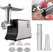350W Electric Meat Grinder & Sausage Stuffer – Stainless Steel Multi-Function Food Grinder with 3 Cutting Blades – Fast One-Touch Start, Easy to Clean – for Meat, Vegetables, Home Kitchen Use