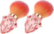 2pcs Diamond Shape Nail Dust Brush for Women Soft Makeup Brush for Nail Art Blush