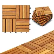 10 Pcs Interlocking Deck Tiles 12x12, Waterproof Patio Floor Tiles Easy Snap All