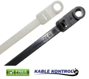 Kable Kontrol Mounted Head Cable Ties - 5” Inch Long - 40 Lbs Test - 100 Pcs