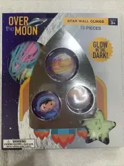 Over the Moon Space STAR WALL CLINGS Glow in The Dark 75 Pieces New in Package