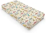Beach Vacation Seaside Baby Changing Pad Covers for Boy Girl 32''x16'' Beach Days Coastal Fitted Diaper Change Table Pad Mats Hawaiian Summer Time Soft Breathable Nursery Cradle & Bassinet Sheets