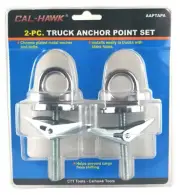 2 Pc Universal Truck Bed Anchor Points Tie Down Hooks Loops Chrome Plated Metal