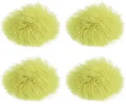 uxcell Furry Microphone Windscreen 5mm x 55mm Mic Cover Windshield for Indoor Outdoor Microphone Yellow 4 Pack