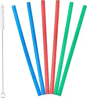 [Lurch] 70242 Silicone Drinking Straws 20 cm Set of 6 with Cleaning Brush