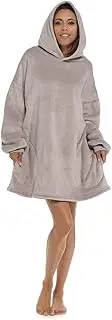 [Wolf And Harte] Unisex Adults Snuggle Fleece Hooded Blanket