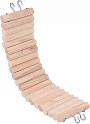 Sosoport Pet Climbing Ladder for Mice Safe Wooden Hamster Toys with Hooks for Birds Cage and Pet Exercise