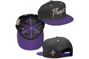 Prince - Gold Logo & Symbol Unisex Snapback Cap - Black,Purple