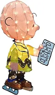 ProductWorks Peanuts Christmas Hockey Team Holiday Outdoor LED Yard Decor (Charlie Brown)