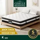 Giselle Bedding 30cm Mattress King Size Pocket Spring Euro Top Medium Firm Foam