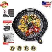 Premium 14" Indoor Electric Grill with Nonstick Surface and Quick Cooling Touch