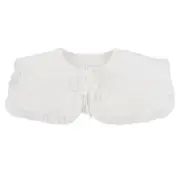 Vintage Large Fake Collar Shawl for Women Ruffled White Necklace Wrap Capelet