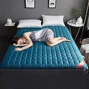 Foldable Mattress, Single/Double Size Anti Fading Floor Non Slip Thicken Tatami Mat, Japanese Futon Mattress Pad, for Home Guests(Blue,120x200cm(47x79inch))