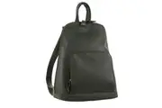 Milleni Womens Twin Zip Backpack Nappa Italian Leather Travel Bag - Grape Leaf