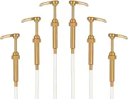 Gold Coffee Syrup Pump for 750 ml Bottles (Pack of 6) Fits Upouria, Torani, Davinci, Jordans Skinny Syrups, and (Monin 1 Liter Plastic Bottles Only)