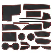 Car Water Cup Gate Slot Mats Plastic Red Anti-Slip Interior Door Pad For Mazda Cx-5 2017-2018