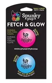 Spunky Pup Fetch and Glow Ball Small 2-Pack Assorted Colors