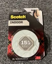 3М Scotch Indoor Double-Sided Mounting Tape, 1" x 50" - Holds Up to 15 Lbs