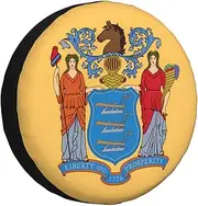Flag of New Jersey Tire Cover,Wheel Cover All-Weather Protection for Trailer,SUV,Truck &More,14 15 16 17 Inches