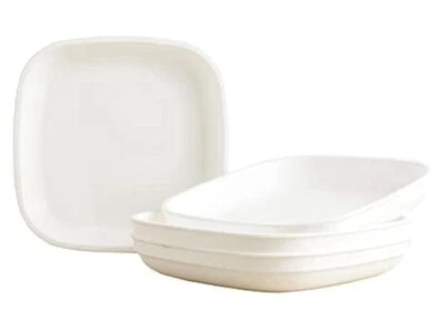 Toddler Plates, Set of 4-22 Oz. Deep-Walled and Stackable Plastic Plates