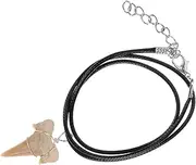 [ERINGOGO] Sharks Tooth Charm Necklace Versatile Unisex Design Natural Fossil Jewelry for Beach Enthusiasts