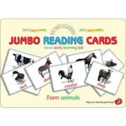 JUMBO Reading Flashcards FARM ANIMALS Preschool FLASH CARDS Learn FIRST Words