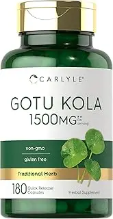 Gotu Kola Capsules 1500mg | 180 Count | Non-GMO, Gluten Free | Traditional Herb Extract | by Carlyle