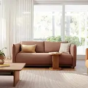 Koala Byron 3-Seater Queen Sofa Bed, Luxurious Convertible Sleeper with Kloudcell Comfort Pull-Out Mattress, Hidden Storage, Deep Seat Cushion, Blush Sunset for Home Living Room Furniture