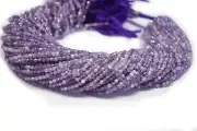Natural 2MM Purple Amethyst Round Faceted Gemstone Loose Beads 12.5" 5 Strands
