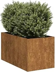 Stylish Rusty Planter Box 40x80x40 cm Weathering Steel Open Bottom Durable