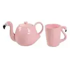 Flamingo Teapot Heatproof Water Kettle Ceramic Cup Porcelain Tea Pot Flamingo