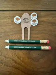 Mission Hills Country Club Golf Kit | Divot Tool | Ball Markers | Pencils