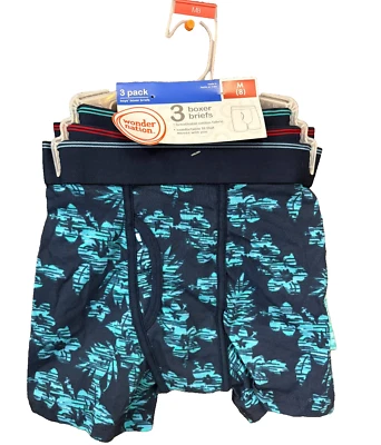 Wonder Nation Boy Comfort Stretch Tag Free Boxer Briefs 3Pk Assorted Print SZ M