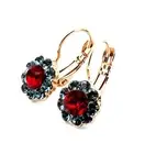 Earrings By Mariana Woman Sassy Floral Sapphire and Siam Swarovski Crystals