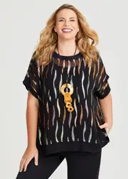 [TS] Taking Shape Pisa Overtop Size 18-20 in Black / Multi - Plus Size Women's Clothing Black / Multi