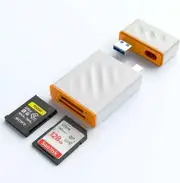 CFexpress Type B and SD Dual Slot Memory Card Reader, 10Gbps USB 3.2 Gen 2 Type A CFexpress Adapter Memory Card Reader