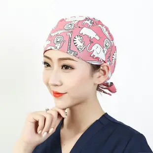 夏季印花可愛手術室帽子女純棉化療包頭月子帽醫生帽子護士帽薄款