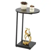 Small End Table,c Table End Table for Sofa,Round Coffee Table END TABLE Black