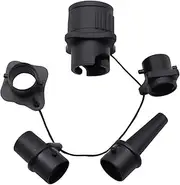 pluvialix Air Pump Adapter, Air Pump Air Mattress with 4 Air Nozzles, Universal Valve Adapter for SUP, Boat Kayak, Quick Connection, Valve, for Conventional Air Pump