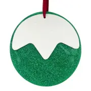Elf On The Shelf Ornament Xmas Holiday Wood Glitter Green/White Lumi Stella