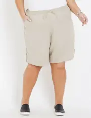 NEW Women's Autograph LINEN Short - DARK SAND Plus Size RRP $59.99