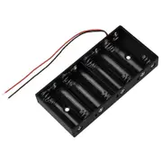 New Plastic 8 X 1.5V AA 2A CELL Battery Holder Storage Box standard 12V Case With Lead Wire black