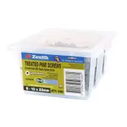 Zenith 8-10 x 25mm Tufcote® Countersunk Rib Head Treated Pine Screws - 500 Pack